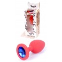 Силиконовая анальная пробка Boss Series - Jewellery Red Silicon PLUG Medium Blue M