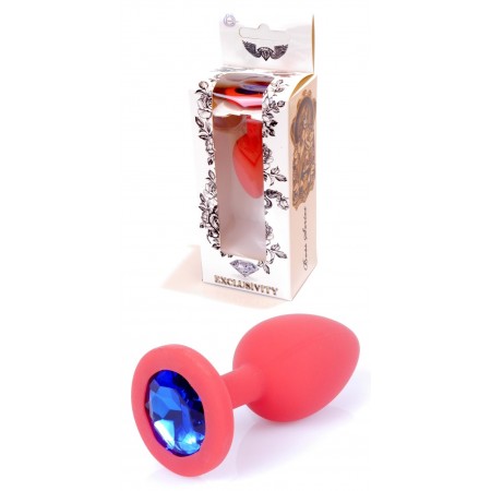 Силиконовая анальная пробка Boss Series - Jewellery Red Silicon PLUG Medium Blue M