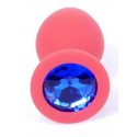 Силиконовая анальная пробка Boss Series - Jewellery Red Silicon PLUG Medium Blue M