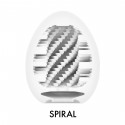 Мастурбатор-яйце Tenga Egg Spiral, щільний TPE, пробник лубриканту 5 мл