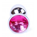 Анальная пробка Boss Series - Jewellery Silver PLUG Pink S