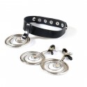 Набір чокер + затискачі Art of Sex - Choker and Nipple clamps Triada, колір чорний
