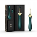 Вагинально-клиторальный вибратор Zalo - Bess Turquoise Green, многофункциональный с насадками