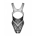 Бодістокінг з вирізами Obsessive B138 teddy S/M/L, black, з доступом