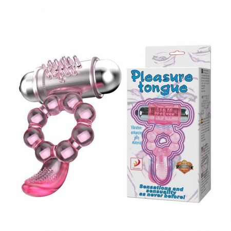 Эрекционное кольцо с вибрацией  Pleasure Tongue Ring