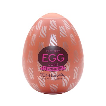 Мастурбатор-яйцо Tenga Egg Cone, плотный TPE, пробник лубриканта 5 мл