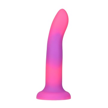Светящийся в темноте фаллоимитатор ADDICTION - Rave - 8 Glow in the Dark Dildo - Pink Purple