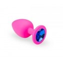 Силиконовая анальная пробка с кристаллом Pink Silicone Sapphire, размер S
