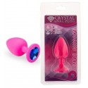 Силиконовая анальная пробка с кристаллом Pink Silicone Sapphire, размер S