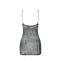 Ажурна мінісукня на тонких бретелях Passion BS096 One Size, red, плетіння на грудях