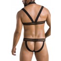 Комплект чоловічої білизни з кріпленнями Passion 043 JACOB XXL/XXXL Black, труси, шлейки