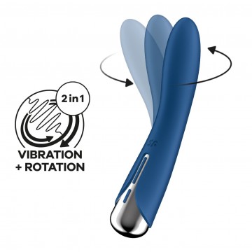 Купить - Вібратор точки G з обертанням Satisfyer Spinning Vibe 1 Blue, 2 мотори