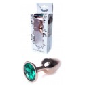 Анальная пробка Boss Series - Jewellery Red Gold PLUG Green S