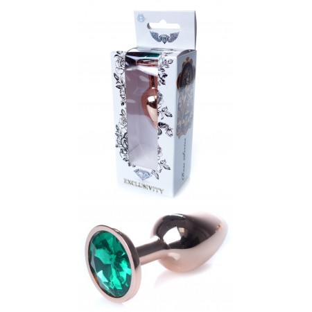 Анальная пробка Boss Series - Jewellery Red Gold PLUG Green S
