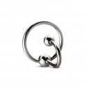 Уретральная вставка с кольцом Sinner Gear Unbendable - Sperm Stopper Solid, диаметр кольца 2,6см
