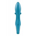 Вібратор-кролик із потрійним відростком Satisfyer Embrace me Turquoise, 2 мотори, діаметр 3,6 см