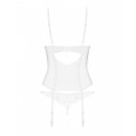 Корсет Obsessive Alissium corset & thong, M/L, гибкие косточки, открытая спина, стринги в комплекте
