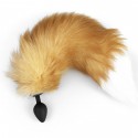 Силіконова анальна пробка з хвостом із натурального хутра Art of Sex size M Red fox