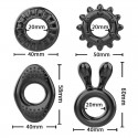 Набор из 4 эрекционных колец STAY HARD Cock Ring Set Black