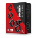 Набор из 4 эрекционных колец STAY HARD Cock Ring Set Black