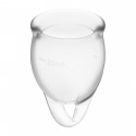 Набор менструальных чаш Satisfyer Feel Confident (Transparent), 15мл и 20мл, мешочек для хранения
