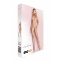 Телесный ажурный бодистокинг со сложным вертикальным плетением Casmir CA004