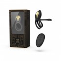 Смартэрекционное кольцо Zalo - BAYEK Obsidian Black, двойное с вводимой частью, пульт ДУ