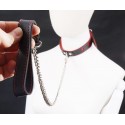 Ошейник с поводком COLLAR HEART Black and Red