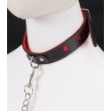 Ошейник с поводком COLLAR HEART Black and Red