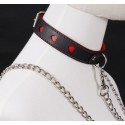 Ошейник с поводком COLLAR HEART Black and Red
