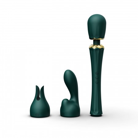 Вибромассажер с насадками Zalo - Kyro Wand Turquoise Green