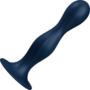 Купить - Дилдо Satisfyer Double Ball-R Dark Blue, унисекс, подвижные шарики внутри, на присоске