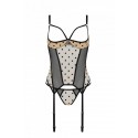 Корсет Passion MARINA CORSET, S/M, beige, з відкритими чашками