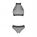 Белье с открытым доступом Passion MOONLIGHT SET S/M black, топ, стринги