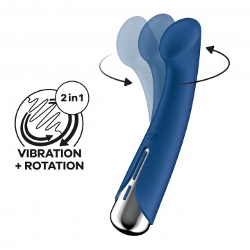 Купить - Вібратор з ротацією Satisfyer Spinning G-Spot 1 Blue, плоский майданчик для стимуляції точки G