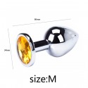 Металева анальна пробка, Silver Orange, розмір M