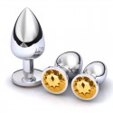Металева анальна пробка, Silver Orange, розмір M