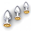 Металева анальна пробка, Silver Orange, розмір M
