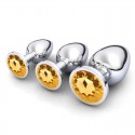 Металева анальна пробка, Silver Orange, розмір M