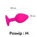 Силиконовая анальная пробка с розой Rose Pink, розовая, размер M, 8.3 см