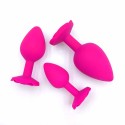 Силиконовая анальная пробка с розой Rose Pink, розовая, размер M, 8.3 см