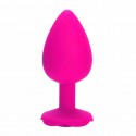 Силиконовая анальная пробка с розой Rose Pink, розовая, размер M, 8.3 см