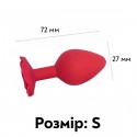Силіконова анальна пробка з трояндою Rose Red, червона, розмір S, діаметр 2.7 см