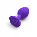 Силіконова анальна пробка з трояндою Rose Violet, фіолетова, розмір S, діаметр 2.7 см
