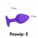 Силіконова анальна пробка з трояндою Rose Violet, фіолетова, розмір S, діаметр 2.7 см
