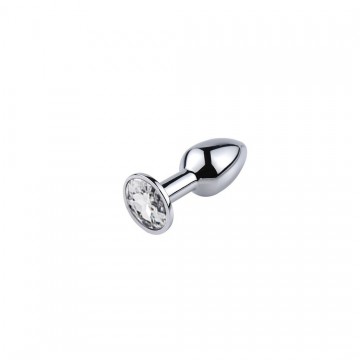 Купить - Металлическая анальная пробка, Silver Diamond, для начинающих, размер XXS