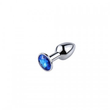 Купить - Металева анальна пробка, Silver Sapphire, для початківців, розмір XXS