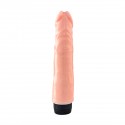 Вибратор-реалистик с рельефом Real Skin, телесный, длина 22 см, диаметр 3.7 см