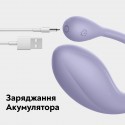 Смарт-віброяйце преміум OnQ Mary App з керуванням через телефон, 9 режимів, фіолетове, діаметр 3.4 см
