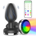 Анальная вибро-пробка Multi Plug App на управлении с телефона со сменой цвета, 10 режимов, диаметр 3.5 см
